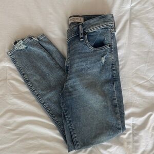 Abercrombie & Fitch Light Blue Distressed Skinny Jeans